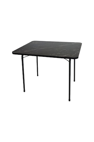 Bofigo Çam Desenli Katlanır Masa 60 x 80 CM - Siyah Ahşap