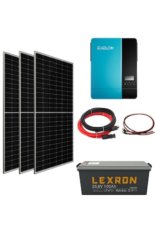 Bağ Bahçe Karavan İçin Lityum Akülü Hazır Paket Solar Güneş Enerji Sistemi Paket 8