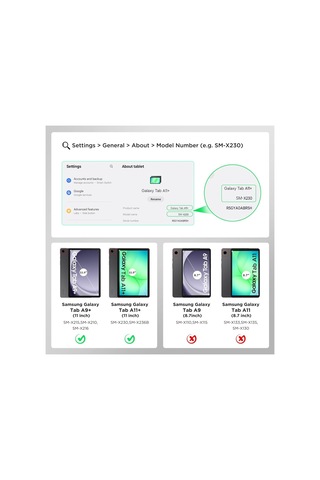 Samsung Uyumlu Galaxy Tab A11 Plus / A9 Plus 11inç X230 X210 Kılıf Flip Cover Kalem Bölmeli Pc Case