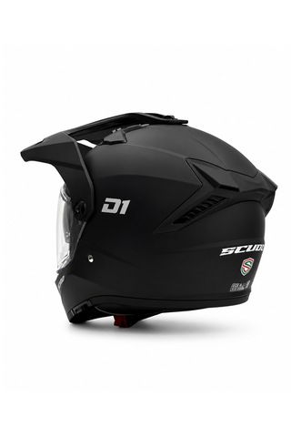 Scudo D1 Güneş Vizörlü Ece 22.06 Sertifikalı Enduro Motosiklet Kaskı Mat Siyah