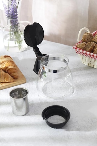 Orret Home Isıya Dayanıklı Borosilikat Cam Demlik, Kendinden Süzgeçli, Şık Tasarım 900 Ml Diğer