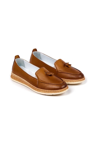 Bestello Püsküllü Poli Loafer 020-049 Kadın Ayakkabı Taba