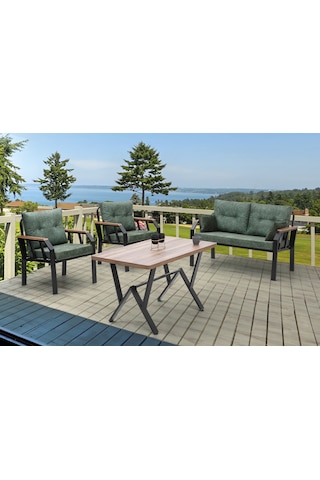 Tu Tienda Yeşil 2+1+1+masa Demonte Bahçe,balkon Takımı Yeşil