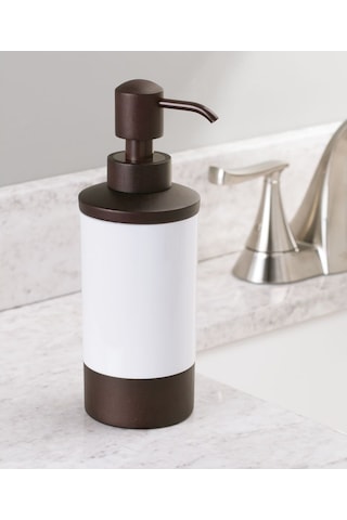 Sıvı Sabunluk Ahsap Tasarımlı Akrilik 7x7x21cm 325ml Çok Renkli