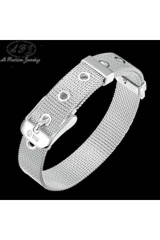925 Şık Örgü Bileklik Gümüş, Şık Tarz