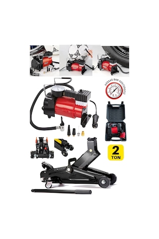 Stilmax 7301st 2 Ton Timsah Kriko + Çakmaklı Hava Kompresör Seti