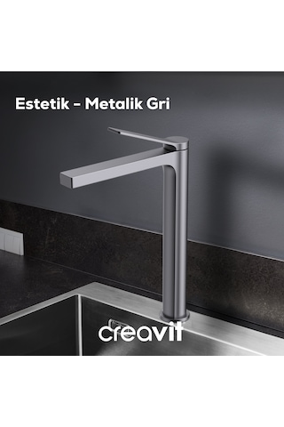 Creavit Ritmo RT8500GR Mutfak Armatürü Metalik Gri