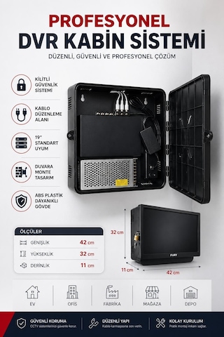 Fury Dvr Nvr Kamera Kayıt Cihazı Abs Kabini 42x32x11 Cm Metal Duvar Tipi Güvenlik Kabini Fury Dvr Nvr Kamera Kayıt Cihazı Abs Kabini 42x32x11 Cm Metal Duvar Tipi Güvenlik Kabini
