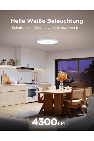 Govee Tavan Lambası Rgbıc 48,5w, Akıllı Led Tavan Işığı 4300lm Matter, Alexa Ve Google Assistant İle Uyumlu, Tavan Lambası Led Ø38cm Lamba Oturma Odası Yatak Odası İçin Arkadan Aydınlatmalı Kısılabilir Siyah