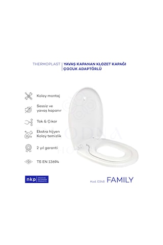 Çocuk Adaptörlü Yavaş Kapanan Klozet Kapağı Family
