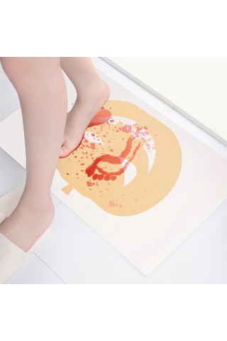 Monyee Halloween Kanlı Banyo Paspası - Suyla Renk Değiştiren Kabak Desenli Banyo Matı Diğer