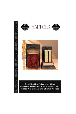 Özel Üretim Polyester Kitap Tasarımı Dekoratif Kitap Tutucu Seti Salon Çalışma Alanı Okuma Köşesi