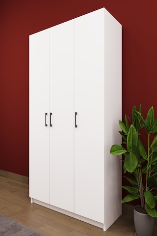 Asra Trend Lüks 3 Kapaklı Portmanto Askılı Vestiyer %100 Mdf Ayakkabılık Dolabı V07 Beyaz