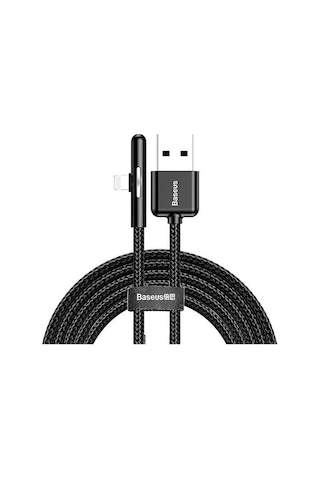Baseus Apple iPhone Uyumlu Oyuncu Şarj USB Kablosu 2.4A 1mt Siyah CAL7C-A01