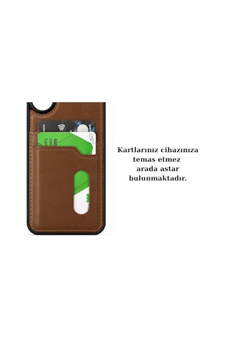 Samsung Galaxy A55 5g Uyumlu Deri Kartvizitli Kartlıklı Premium Telefon Kılıfı Kapak Taba