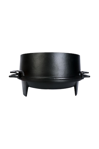 Lava Döküm Mangal Izgara Set Döküm Demir Ø 36cm - Siyah