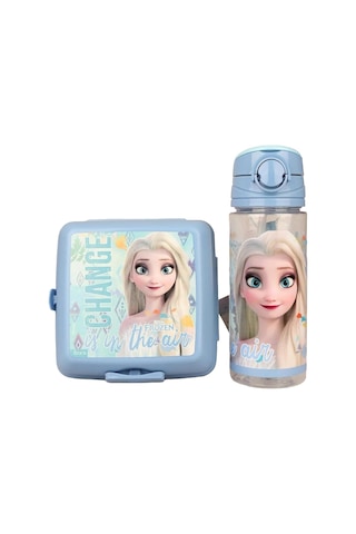 Dekomus Lisanslı Mavi Karlar Ülkesi Elsa Frozen Koleksiyonu Beslenme Kabı Ve 500 Ml Tritan Matara Seti Genel