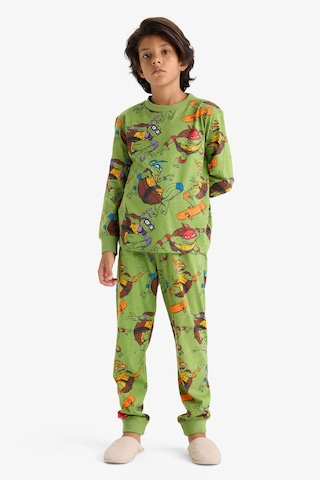 Defacto Erkek Çocuk Teenage Mutant Ninja Turtles:mutant Mayhem Pijama Takımı Uzun Kollu Üst Uzun Alt F3407a825augn75 Yeşil