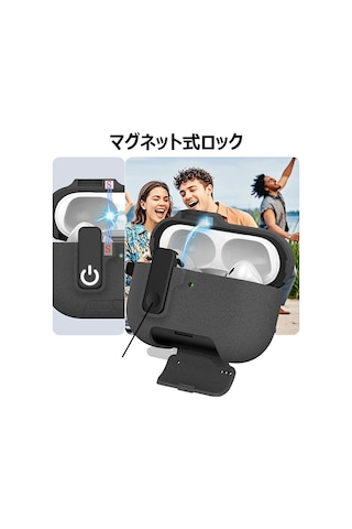 Mobaxaksesuar Apple Uyumlu AirPods Pro 3. Nesil İle Kılıf Standlı Kilitli Tpu Premium Matte Trip Case Koyu Gri