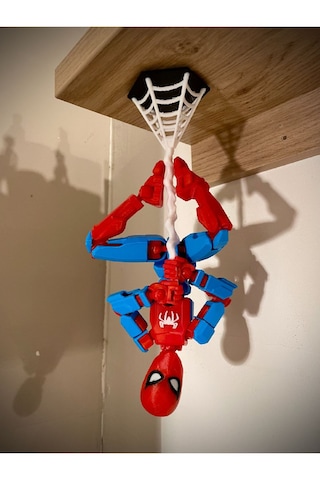 Ağda Asılı Örümcek Adam Eklemleri Hareketli 14 Cm Spiderman Dummy Figürü Çift Taraflı Bantlı Örümcek Adam