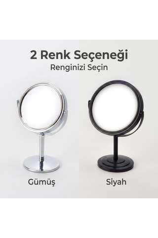 Lexroo Ayaklı Çift Taraflı Makyaj Aynası, Normal Ve Büyüteçli Yüz Diğer