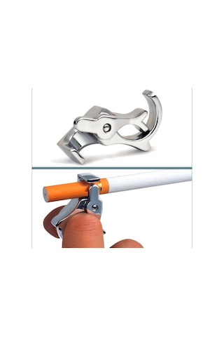 Omeniv Gümüş Renk Metal Tiryaki Sigara Yüzüğü 47261647