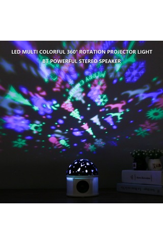 Yuntech01 Led Yıldız Gökyüzü Ve Noel Projeksiyon Lambası - Bluetooth Hoparlörlü, Döner, Renkli Işık Efektleri, Akıllı Kontrol, Usb/pil Beslemeli