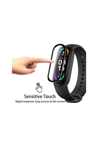 Wozlo Xiaomi Mi Band 4 Uyumlu Nano Siyah Çerçeve 5d Tam Koruma Ekran Koruyucu - 2 Adet
