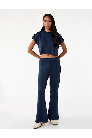 Koton Slim Fit Bisiklet Yaka Kolsuz Basic Tişört Lacivert 6wak50012uk Lacivert