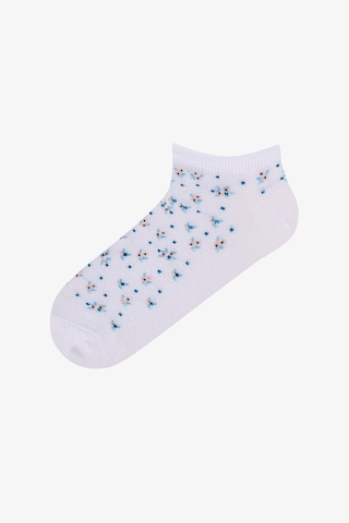 Penti Mavi Soft Florals Pamuklu Çiçekli Jakarlı 5 Çift Patik Çorap
