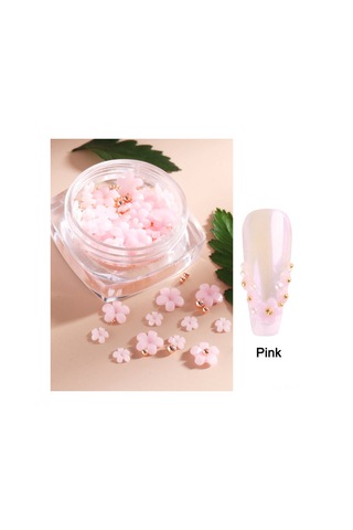 Reedark Aksesuar Çiçek Taşlı Tırnak Dekoru - Dıy Manikür Seti Renkli İnci Detaylı