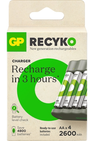 Gp B441 Usb Pil Şarj Cihazı 4 Adet 2600 Aa Kalem Pilli Set