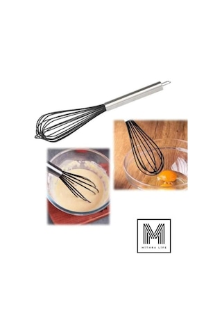 Mithra Life MIT1007 Paslanmaz Çelik Saplı Silikon Çırpıcı Gri