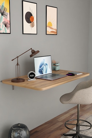 Katlanabilir Duvara Monte Masa - 50x90 Cm Ofis, Ev Çalışma Masası Atlantik Çam