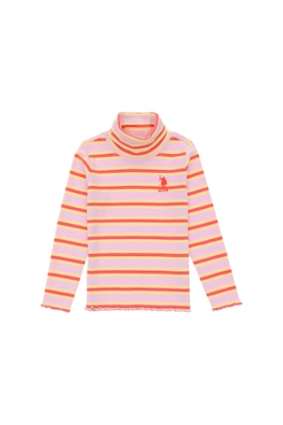 U.S. Polo Assn. Kız Çocuk Pembe Balıkçı Yaka Sweatshirt 50296286-VR041