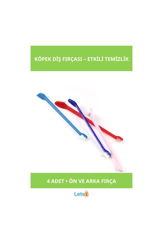 4 Adet Plastik Köpek Diş Fırçası Seti