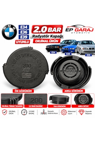 Bmw E34 E36 E39 Uyumlu Radyatör Kapağı 2.0 Bar