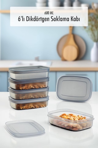 6 Adet Saklama Kabı & Kahvaltılık 600 Ml