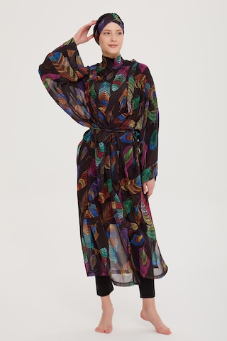 Remsa Mayo Remsa Tesettür Mayo Üzerine Tek Kaftan Kimono Pareo Rp019 Funda Siyah