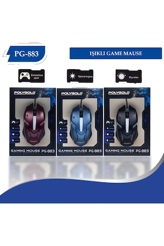 Owwotech Polygold OW-883 Işıklı Kablolu Oyuncu Mouse
