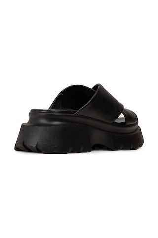 Deery Kadın Hakiki Deri Siyah Platform Terlik - L2519zsyhp01