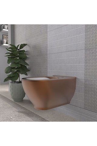 Lucco Garcia 53 CM Asma Klozet İçi Beyaz Dışı Bronz