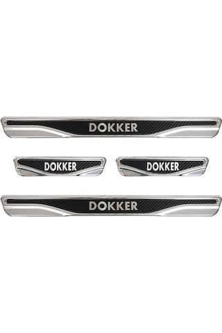 Dacia Dokker Uyumlu Kapı Eşiği Karbon Krom 4 Parça