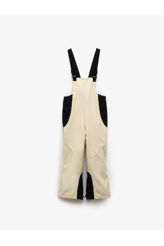 Koton Oversize Ayarlanabilir Askılı Fermuar Detaylı Kayak Tulumu Ekru 5wkg00032aw