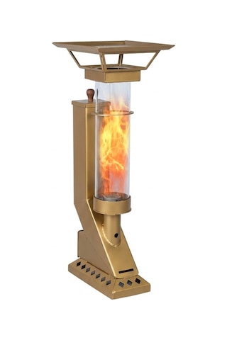 Etinova Compact İf-19 Camlı Alev Lambası Dış Mekan Pelet Soba - Gold