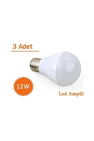 12w Enerji Tasarruflu Led Ampul 3 Adet Çok Renkli