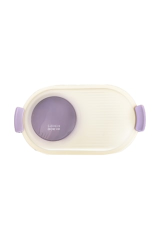 Sevimli Öğle Yemeği Kutusu, Okulda Gençler Ve Çocuklar İçin Taşınabilir 2 Bölmeli Saklama Kabı Mor