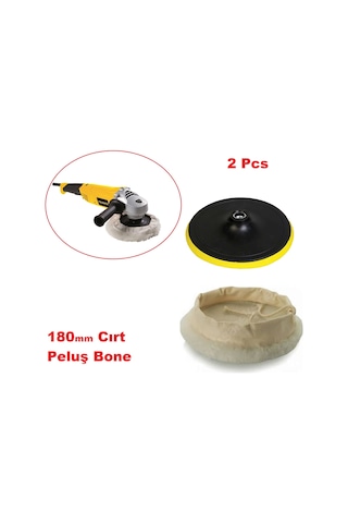 180mm Cırt Taban Peluş Bone Pasta Cila Seti Oto Araç Kaporta Boya N11.195