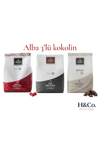 Alba Kokolin 3lü Set Sütlü Bitter Frambuaz - Kokolin-çikolata