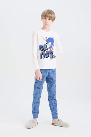 DeFacto Erkek Çocuk Pijama Takımı Sonic the Hedgehog Bisiklet Yaka Uzun Kollu Tişört Uzun Alt D5513A824WNWT34